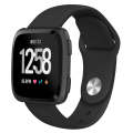 For Fitbit Versa 2 / Fitbit Versa / Fitbit Versa Lite Solid Color Silicone Watch Band, Size:L(Black)