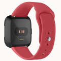For Fitbit Versa 2 / Fitbit Versa / Fitbit Versa Lite Solid Color Silicone Watch Band, Size:L(Red)