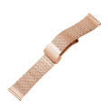 For Apple Watch Ultra 49mm Magnetic Buckle Herringbone Mesh Metal Watch Band(Rose Gold)