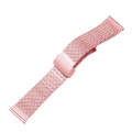 For Apple Watch Series 7 45mm Magnetic Buckle Herringbone Mesh Metal Watch Band(Pink)