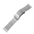For Apple Watch SE 44mm Magnetic Buckle Herringbone Mesh Metal Watch Band(Silver)