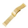 For Apple Watch SE 44mm Magnetic Buckle Herringbone Mesh Metal Watch Band(Gold)