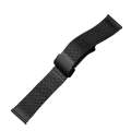 For Apple Watch SE 44mm Magnetic Buckle Herringbone Mesh Metal Watch Band(Black)