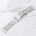 For Apple Watch 42mm Magnetic Buckle Herringbone Mesh Metal Watch Band(Silver)