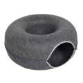 Round Wool Felt Cat Litter Tunnel Cat Litter, Size:60x60x27cm(Dark Grey)