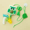 Hanging Swing Pet Toy Elastic Feather Cat Teaser Stick(Little Green Bird)