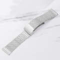 22mm Magnetic Buckle Herringbone Mesh Metal Watch Band for Samsung Galaxy Watch(Black)