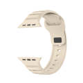 For Apple Watch 8 45mm  Dot Texture Fluororubber Watch Band(Starlight)
