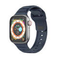For Apple Watch 7 45mm Dot Texture Fluororubber Watch Band(Midnight Blue)