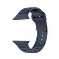 For Apple Watch 7 45mm Dot Texture Fluororubber Watch Band(Midnight Blue)