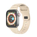 For Apple Watch 6 44mm Dot Texture Fluororubber Watch Band(Starlight)