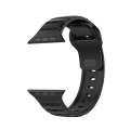 For Apple Watch 3 42mm Dot Texture Fluororubber Watch Band(Black)