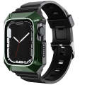 For Apple Watch 9 45mm PC Rugged Case Integrated TPU Watch Band(Green)