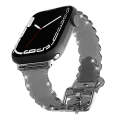 For Apple Watch Ultra 49mm Diamond Texture Lace Clear TPU Watch Band(Black)