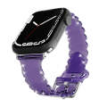 For Apple Watch Ultra 49mm Diamond Texture Lace Clear TPU Watch Band(Purple)