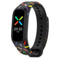 For OPPO Band Sports Rainbow Dots Silicone Watch Band(Black)
