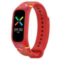 For OPPO Band Sports Rainbow Dots Silicone Watch Band(Red)