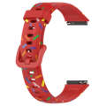 For Huawei Band 7 Sports Rainbow Dots Silicone Watch Band(Red)