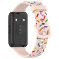 For Huawei Band 7 Sports Rainbow Dots Silicone Watch Band(Light Pink)