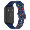 For Huawei Band 7 Sports Rainbow Dots Silicone Watch Band(Midnight Blue)
