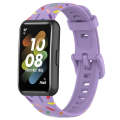 For Huawei Band 7 Sports Rainbow Dots Silicone Watch Band(Purple)