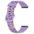 For Huawei Band 7 Sports Rainbow Dots Silicone Watch Band(Purple)