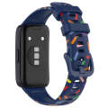 For Huawei Band 8 Sports Rainbow Dots Silicone Watch Band(Midnight Blue)