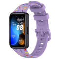 For Huawei Band 8 Sports Rainbow Dots Silicone Watch Band(Purple)