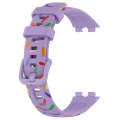 For Huawei Band 8 Sports Rainbow Dots Silicone Watch Band(Purple)