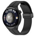 For Huawei Watch 4 / Watch 4 Pro Folding Buckle Silicone Watch Band(Black)