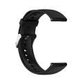For Huawei Watch 4 / Watch 4 Pro Solid Color Silicone Stainless Steel Silver Buckle Watch Band(Bl...