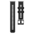For Garmin Forerunner 265S / 255S / Venu 2S 18mm Weave Two-Color Silicone Watch Band(Black Grey)