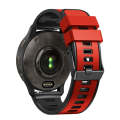 For Garmin Forerunner 265S / 255S / Venu 2S 18mm Weave Two-Color Silicone Watch Band(Red Black)
