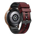 For Garmin Forerunner 265S / 255S / Venu 2S 18mm Weave Two-Color Silicone Watch Band(Wine Red Black)