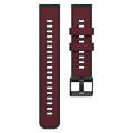 For Garmin Forerunner 265S / 255S / Venu 2S 18mm Weave Two-Color Silicone Watch Band(Wine Red Black)