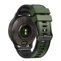 For Garmin Forerunner 265S / 255S / Venu 2S 18mm Weave Two-Color Silicone Watch Band(Army Green B...