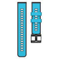 For Garmin Forerunner 265S / 255S / Venu 2S 18mm Weave Two-Color Silicone Watch Band(Sky Blue Black)