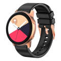 For Amazfit GTR Mini / Bip 3 / Bip 3 Pro 20mm Solid Color Rose Gold Buckle Silicone Watch Band(Bl...