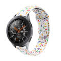 For Garmin Venu / SQ / SQ2 / Venu 2 Plus 20mm Sports Rainbow Dots Silicone Watch Band(White)