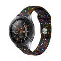 For Garmin Venu / SQ / SQ2 / Venu 2 Plus 20mm Sports Rainbow Dots Silicone Watch Band(Black)