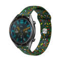 For Garmin Venu / SQ / SQ2 / Venu 2 Plus 20mm Sports Rainbow Dots Silicone Watch Band(Green)