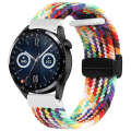 For Garmin VivoMove Trend / Luxe / Style 20mm Magnetic Fold Clasp Woven Watch Band(Rainbow Color)