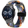 For Garmin VivoMove Trend / Luxe / Style 20mm Magnetic Fold Clasp Woven Watch Band(Denim Color)
