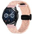 For Garmin VivoMove Trend / Luxe / Style 20mm Magnetic Fold Clasp Woven Watch Band(Starlight Pink)