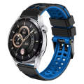 For Huawei Watch4 / 4 Pro / Watch3 / 3 Pro 22mm Double-row Hole Two-color Silicone Watch Band(Bla...