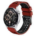 For Huawei Watch4 / 4 Pro / Watch3 / 3 Pro 22mm Double-row Hole Two-color Silicone Watch Band(Red...