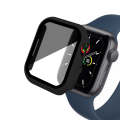 For Apple Watch 4 44mm Frosted PC + Anti-spy Tempered Film Integrated Watch Protective Case(Black)
