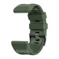 For Garmin Forerunner 965 / 955 / 945 / 935 Screw Black Steel Buckle Silicone Watch Band(Army Green)