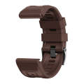 For Garmin Forerunner 965 / 955 / 945 / 935 Screw Black Steel Buckle Silicone Watch Band(Brown)