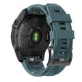 For Garmin Tactix 7 Pro / Fenix 7X  / 6X Pro 26mm Screw Black Steel Buckle Silicone Watch Band(Na...